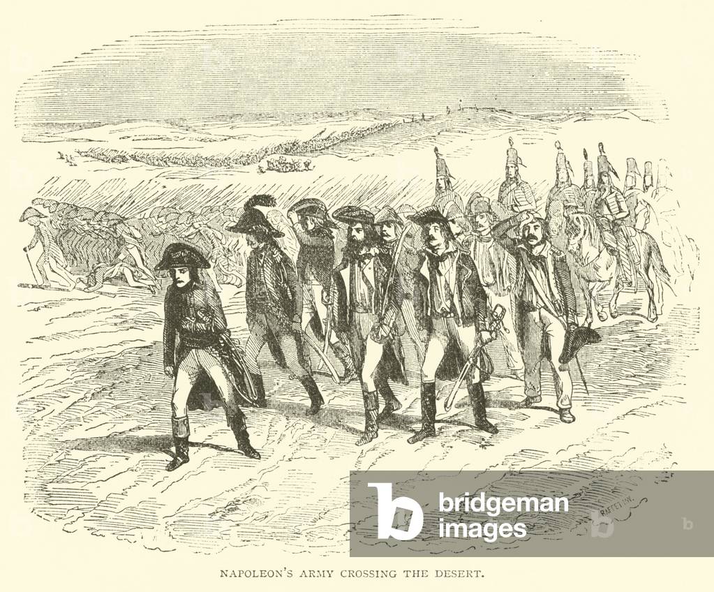 Napoleon's army crossing the Desert (engraving)