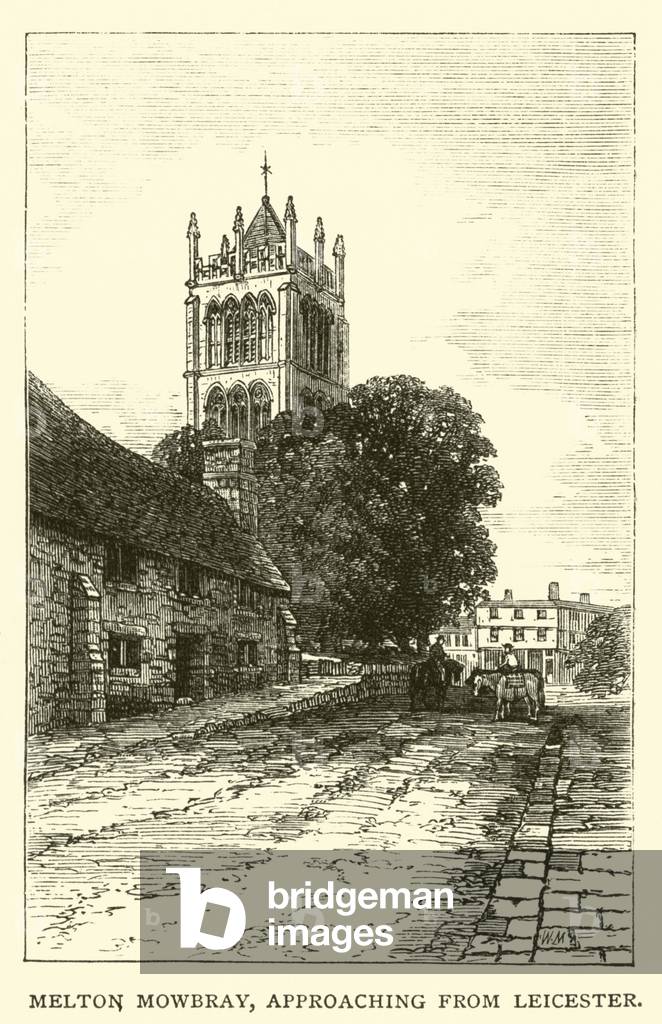 Melton Mowbray, approaching from Leicester (engraving)