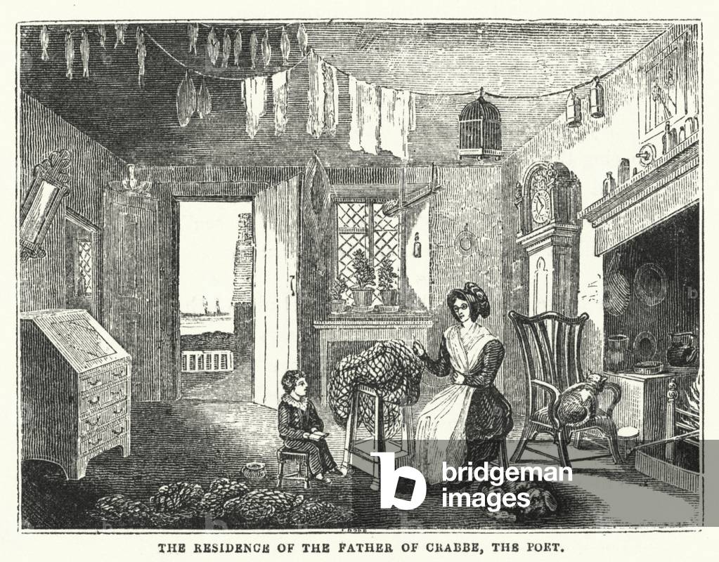 The Residence of the Father of Crabbe, the Poet (engraving)