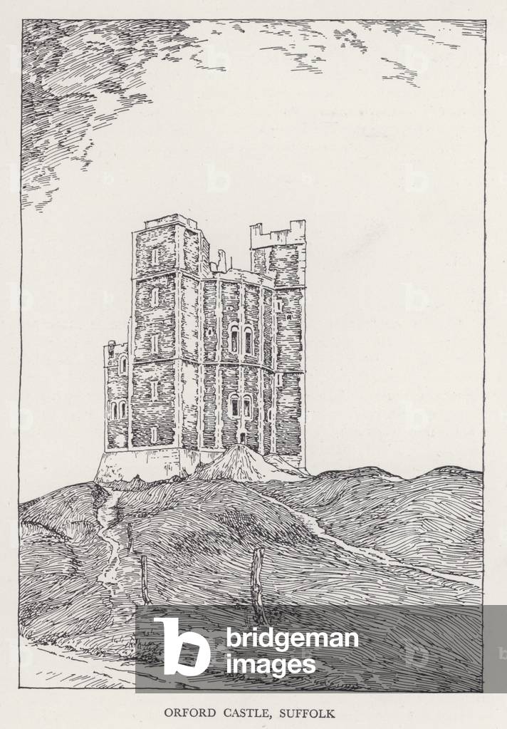 Orford Castle, Suffolk (litho)