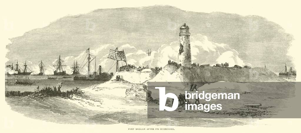 Fort Morgan after its surrender, August 1864 (engraving)