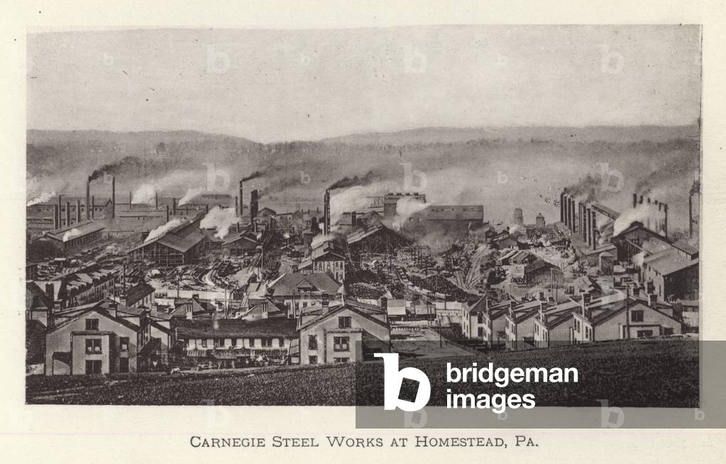 Pittsburgh: Carnegie Steel Works at Homestead, Pennsylvania (b/w photo)