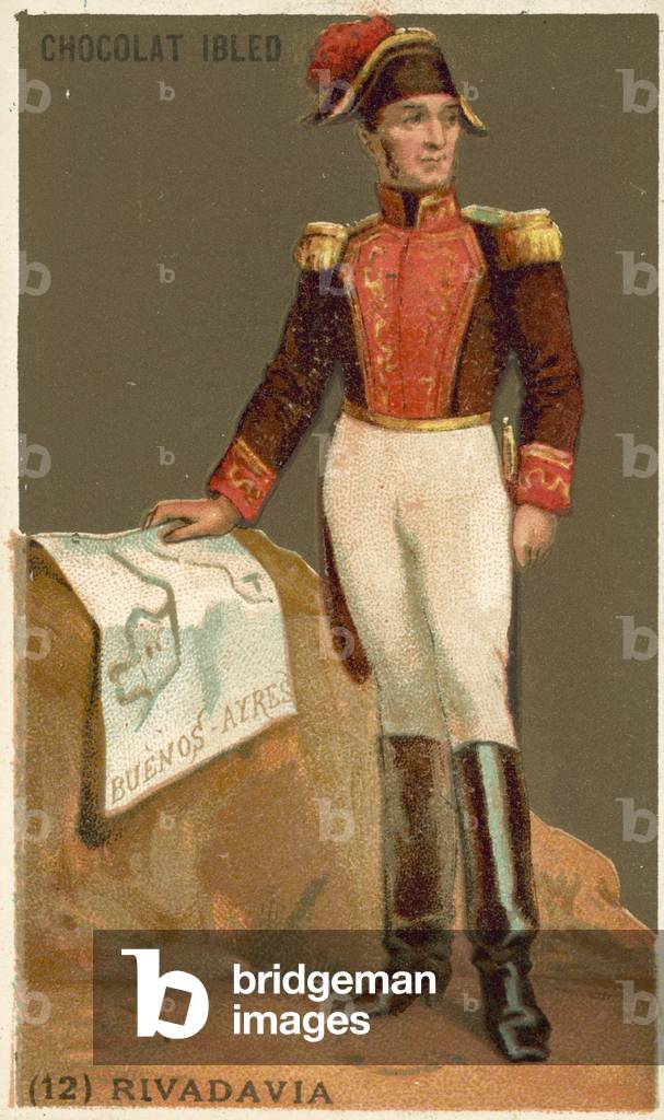 Bernardino Rivadavia, Argentinian revolutionary and politician (chromolitho)