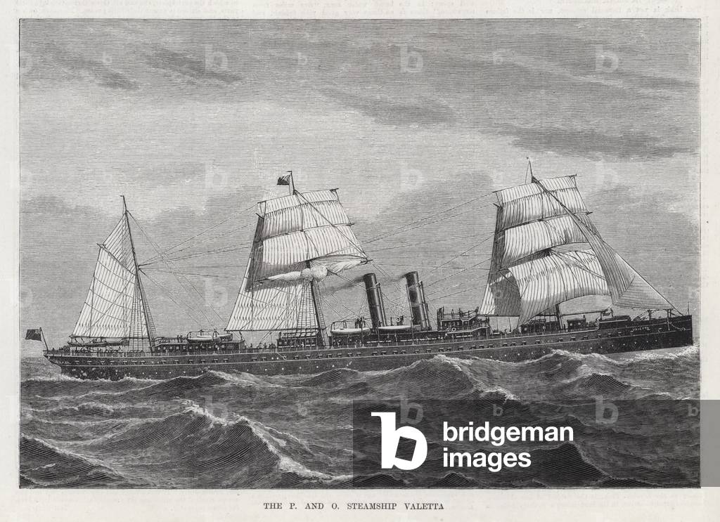The P and O Steamship Valetta (engraving)