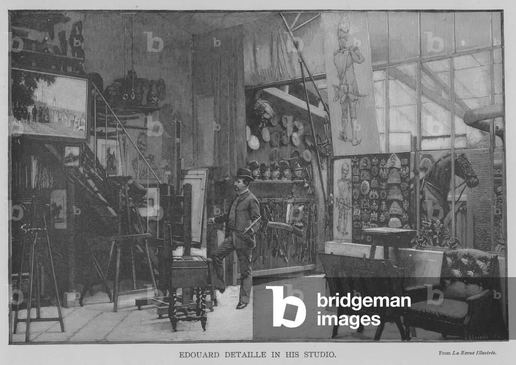 Edouard Detaille in his Studio (engraving)