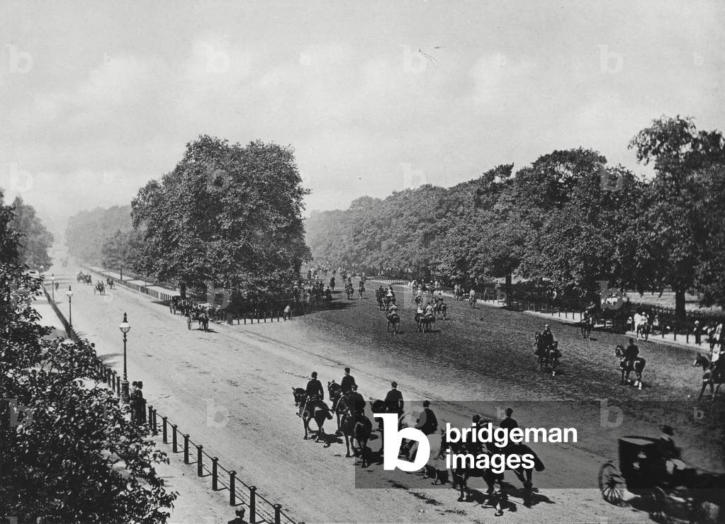 London: Rotten Row, Hyde Park (b/w photo)