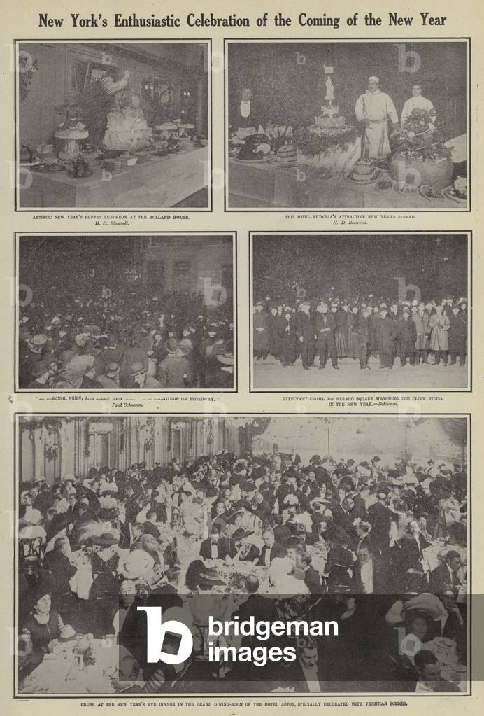 New York's enthusiastic celebration of the Coming of the New Year (b/w photo)