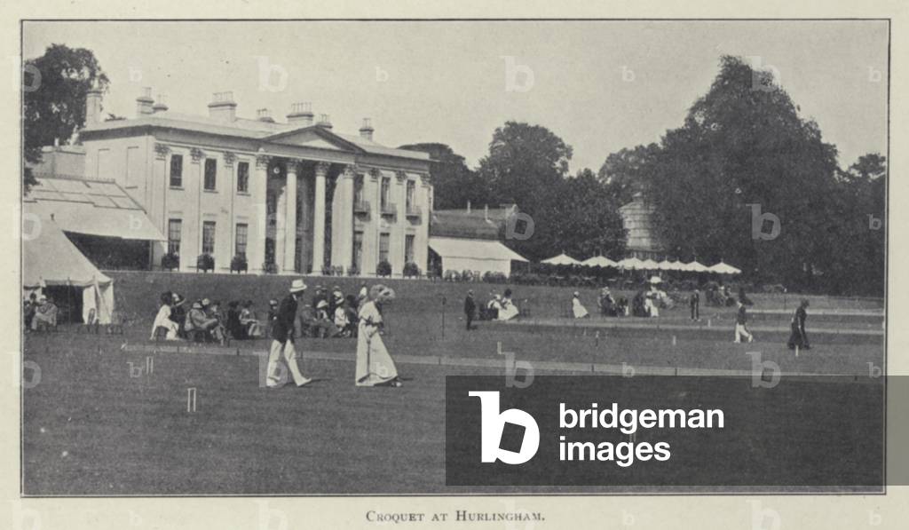 Croquet at Hurlingham (b/w photo)
