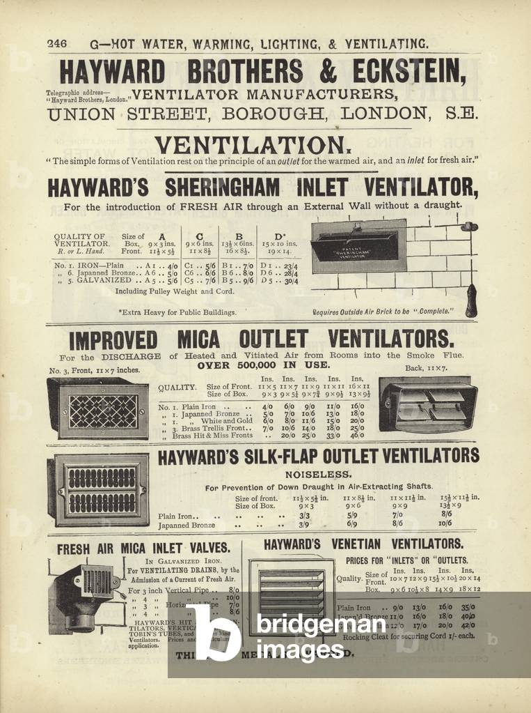 Page from The Architect's, Surveyor's and Engineer's Compendium 1892 (engraving)