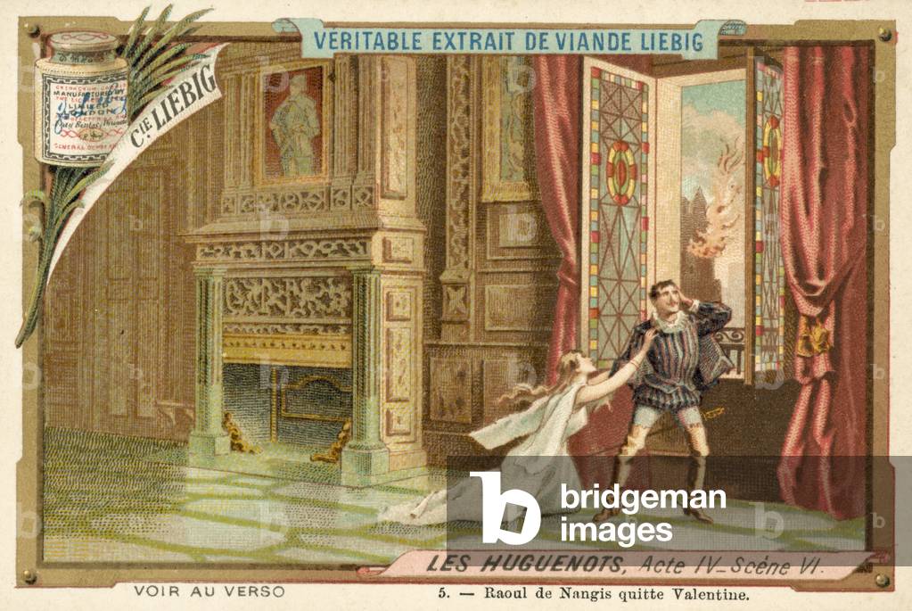 Scene from Giacomo Meyerbeer's opera Les Huguenots (chromolitho)