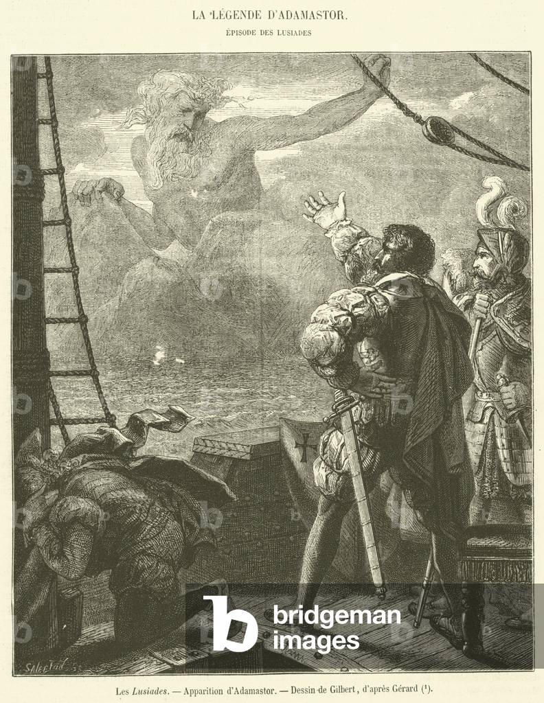 Les Lusiades, Apparition d'Adamastor (engraving)