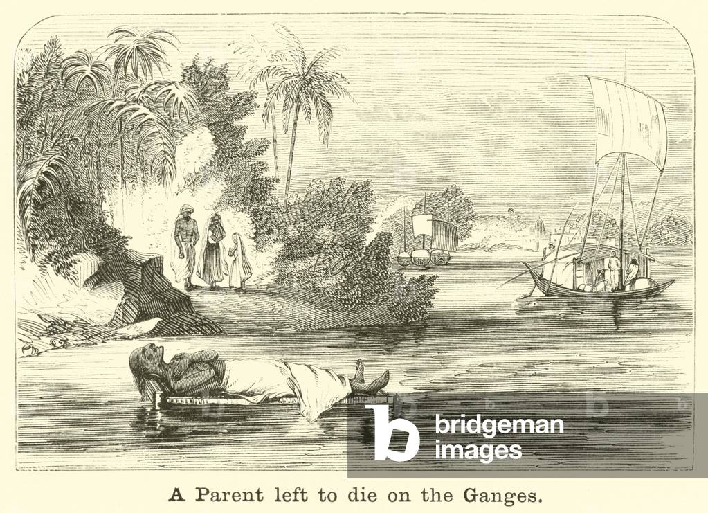 A Parent left to die on the Ganges (engraving)