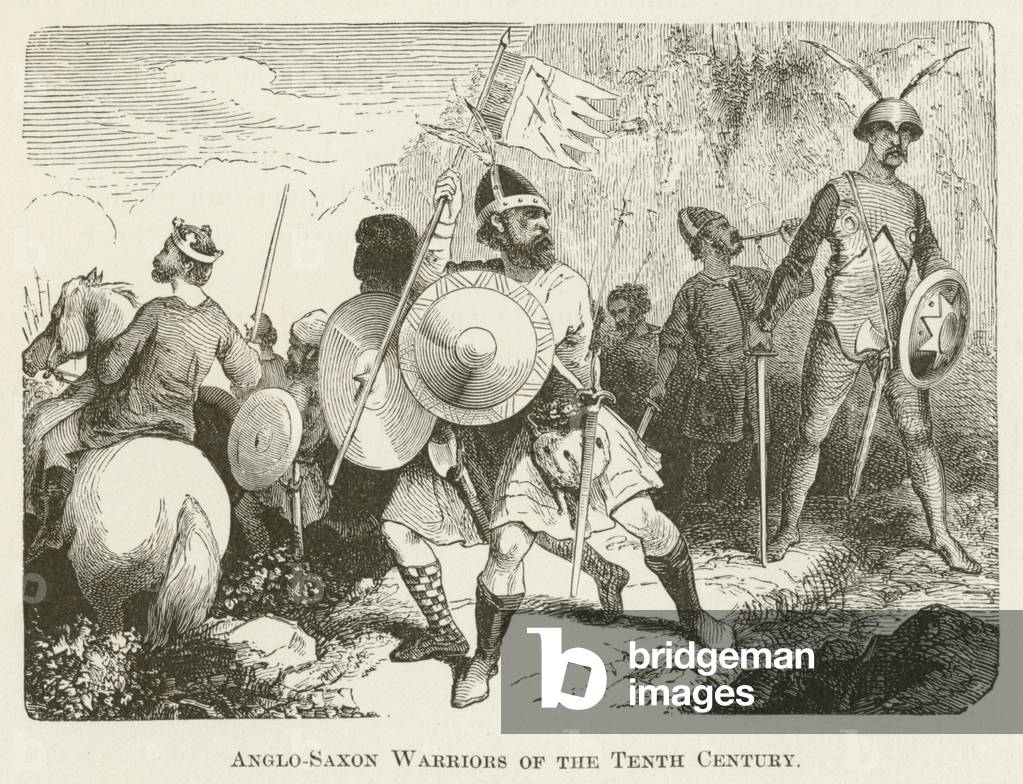 Anglo-Saxon Warriors of the Tenth Century (engraving)