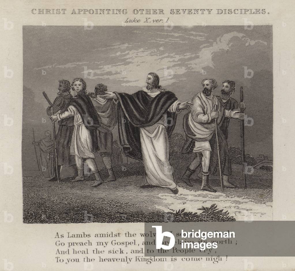 Christ appointing other seventy disciples, Luke X, ver 1 (engraving)