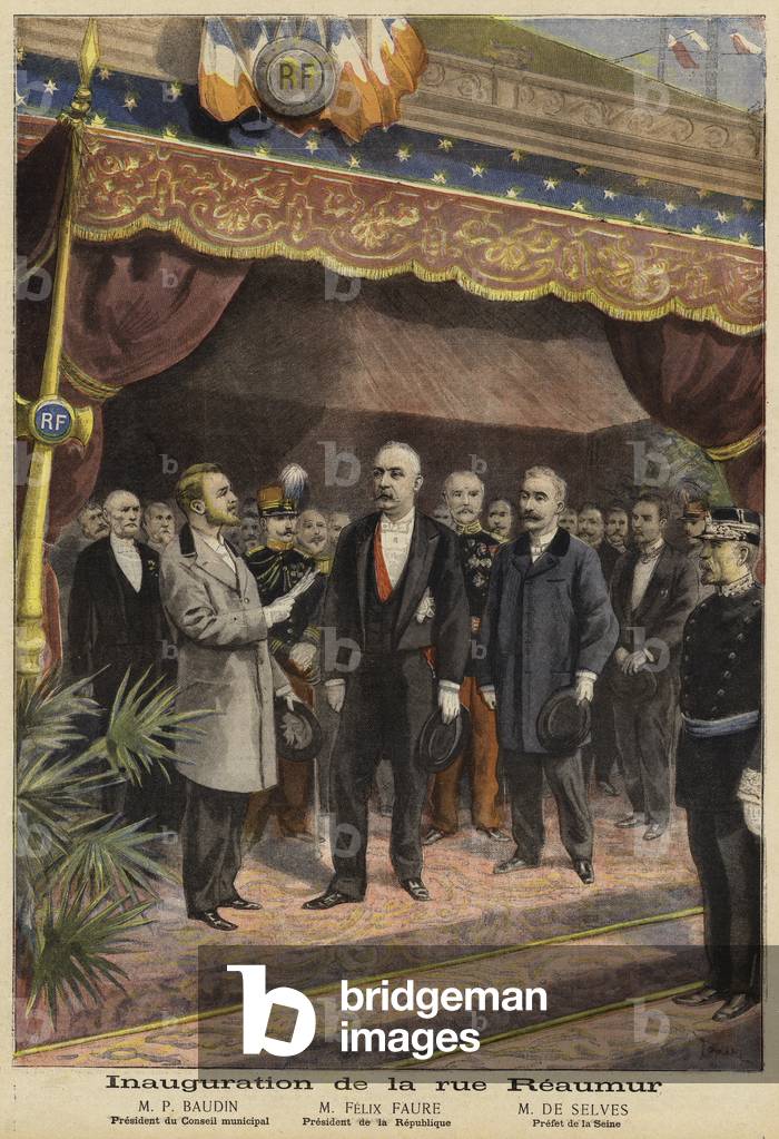 Opening of the Rue Reaumur, Paris, 1897 (colour litho)