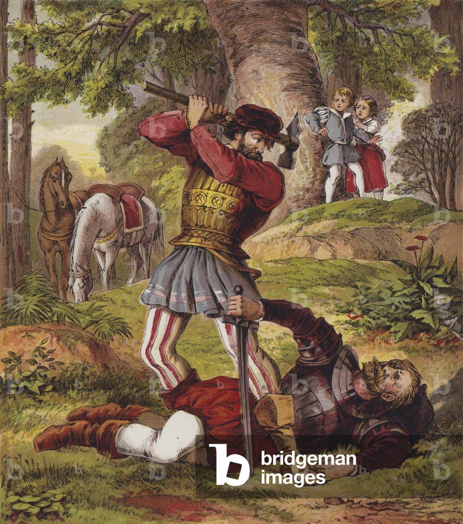 The Babes In The Wood (colour litho)