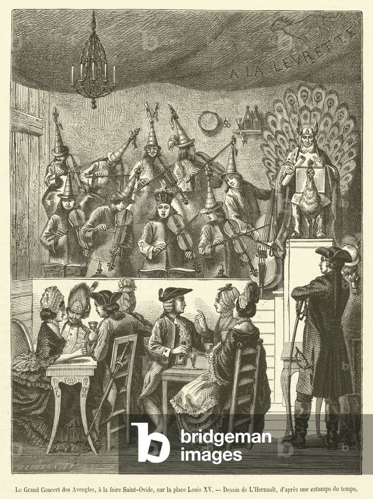 Le Grand Concert des Aveugles, a la foire Saint-Ovide, sur la place Louis XV (engraving)