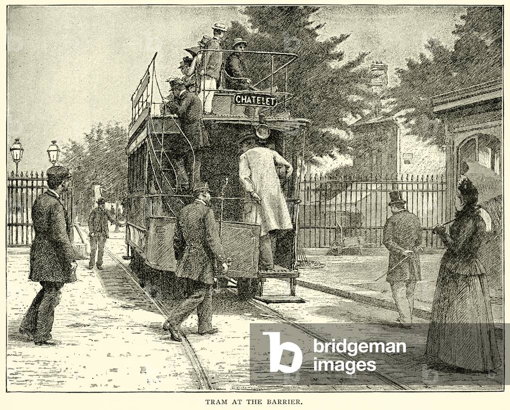 Tram at the Barrier (engraving)