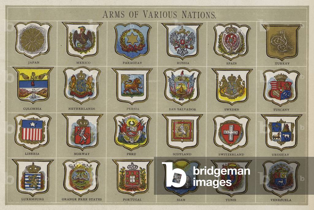 Arms of Various Nations (colour litho)