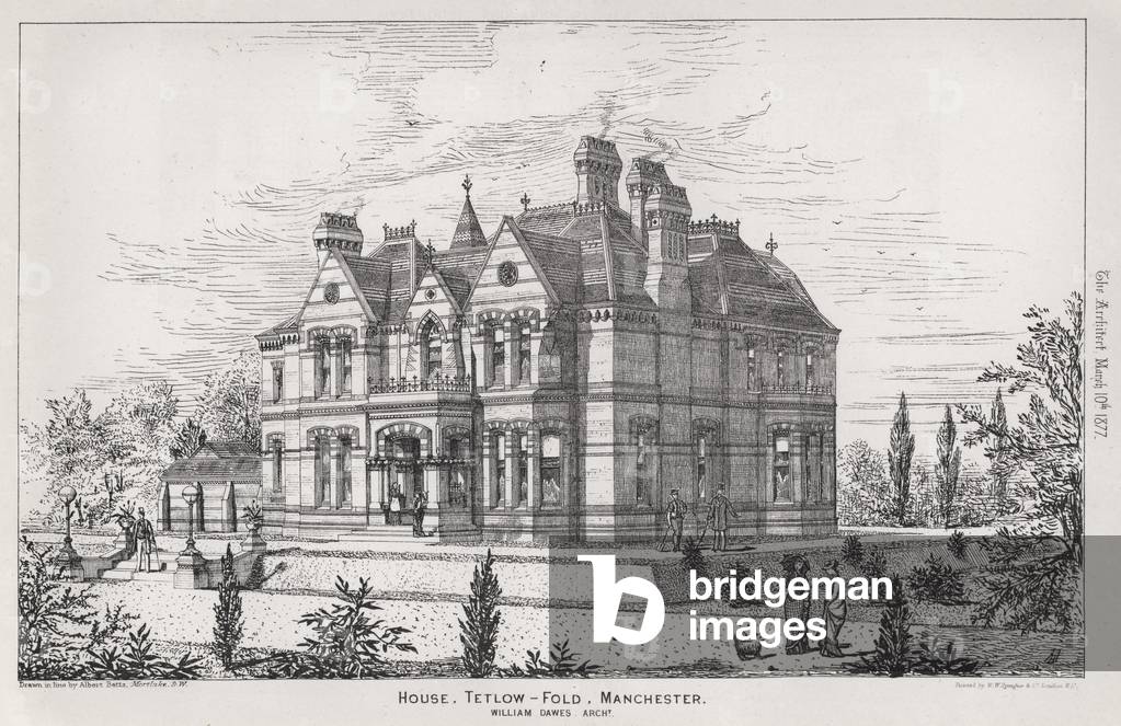House, Tetlow, Fold, Manchester (engraving)