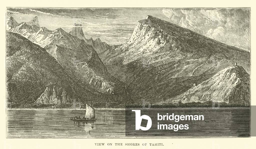 View on the shores of Tahiti (engraving)