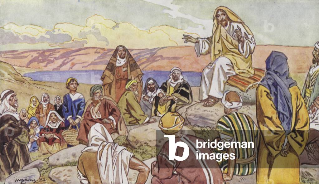 The Sermon on the Mount (colour litho)