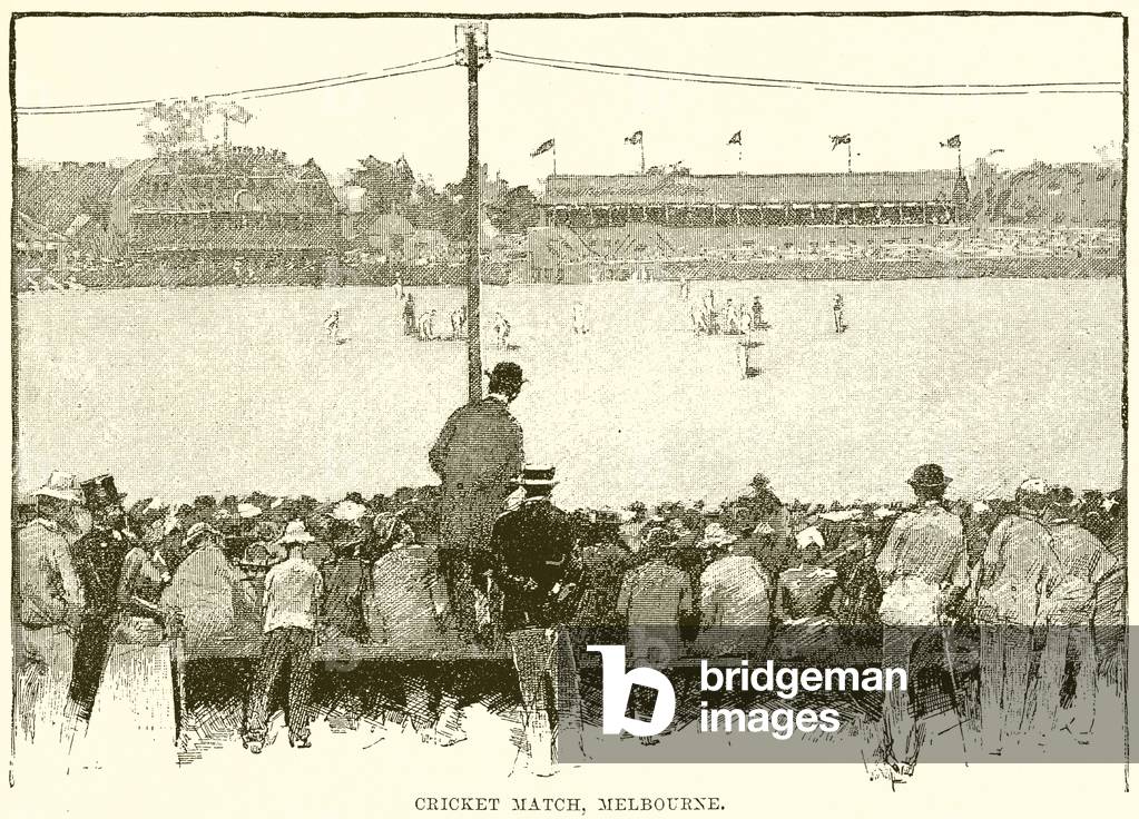Cricket Match, Melbourne (engraving)