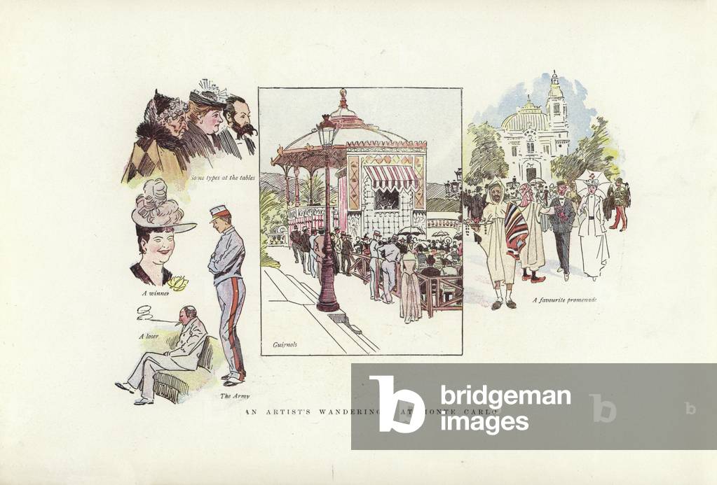 An artist's wanderings, at Monte Carlo (colour litho)