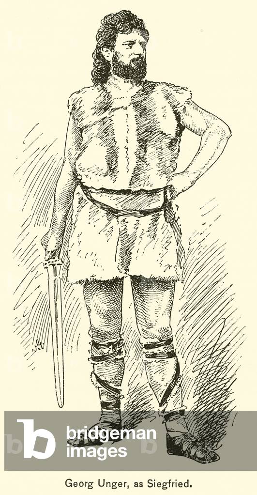 Georg Unger, as Siegfried (engraving)