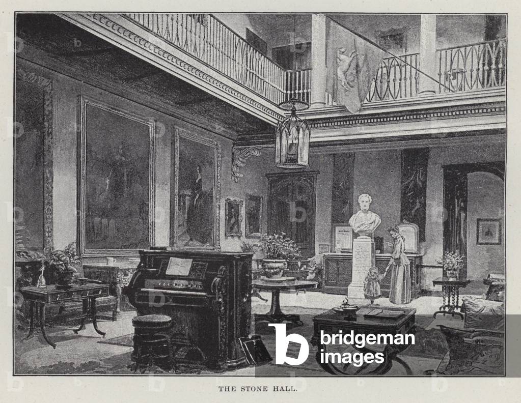 St Giles', The Stone Hall (litho)