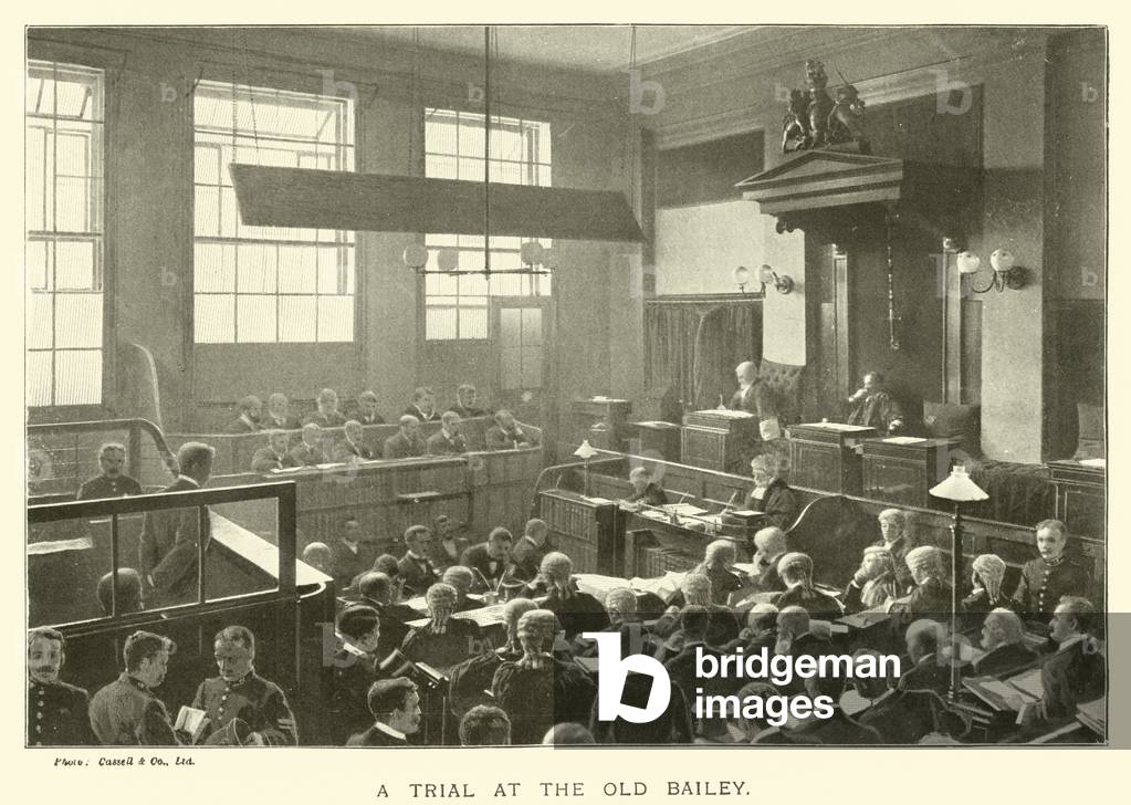 A trial at the Old Bailey (engraving)