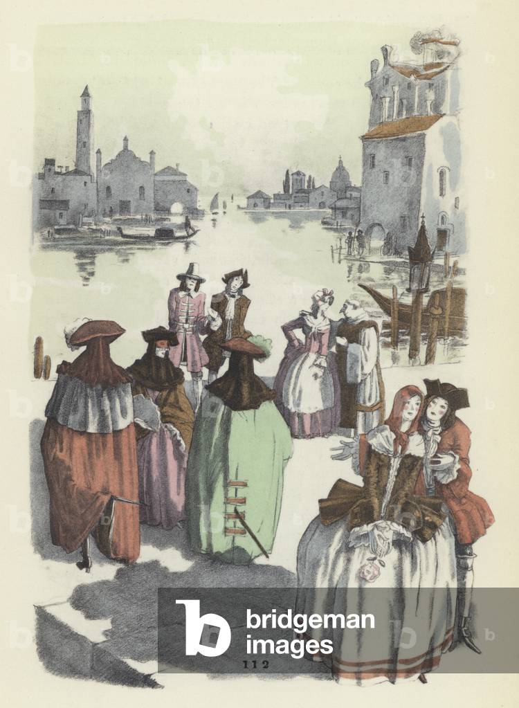 Illustration for Voltaire's Candide (colour litho)