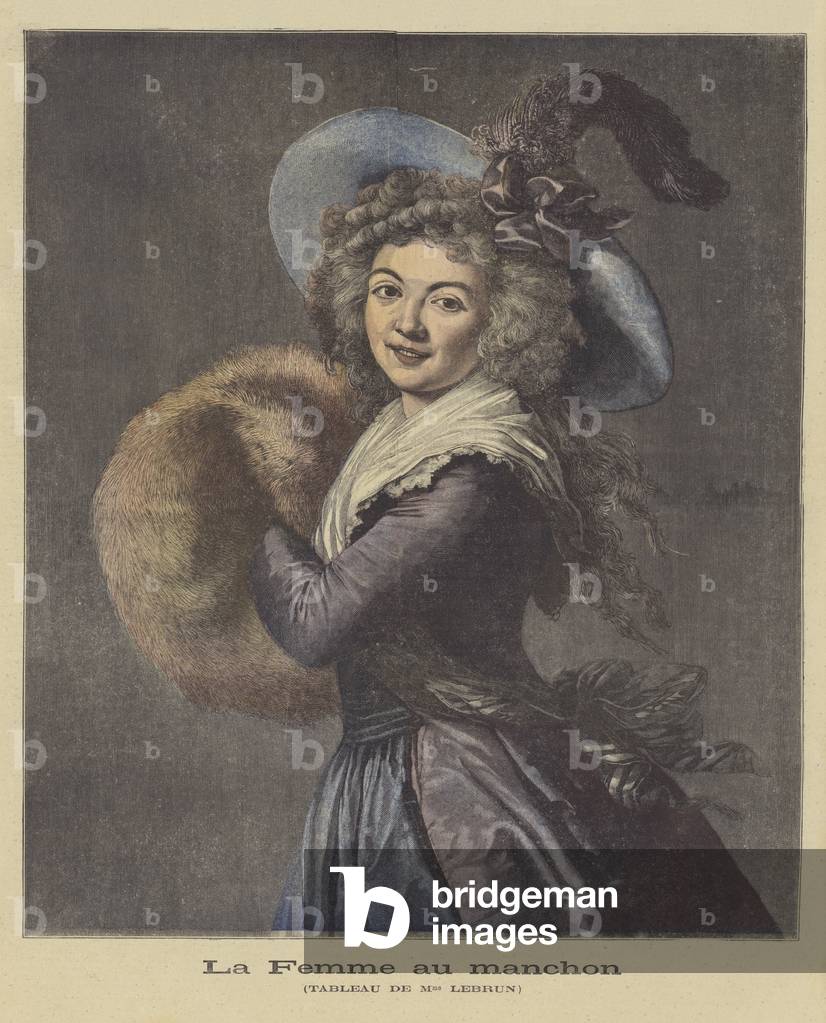 The Lady with the Muff (colour litho)