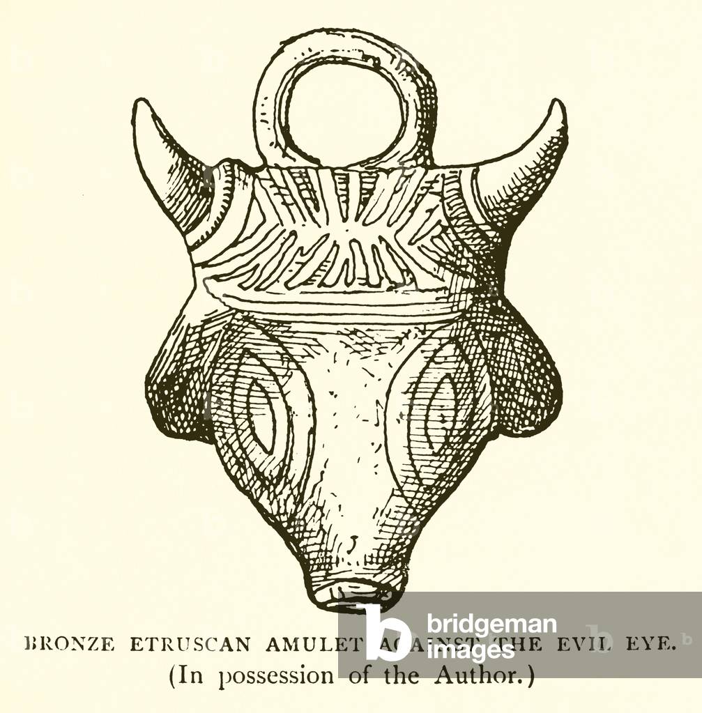 Bronze Etruscan Amulet against the Evil Eye (engraving)