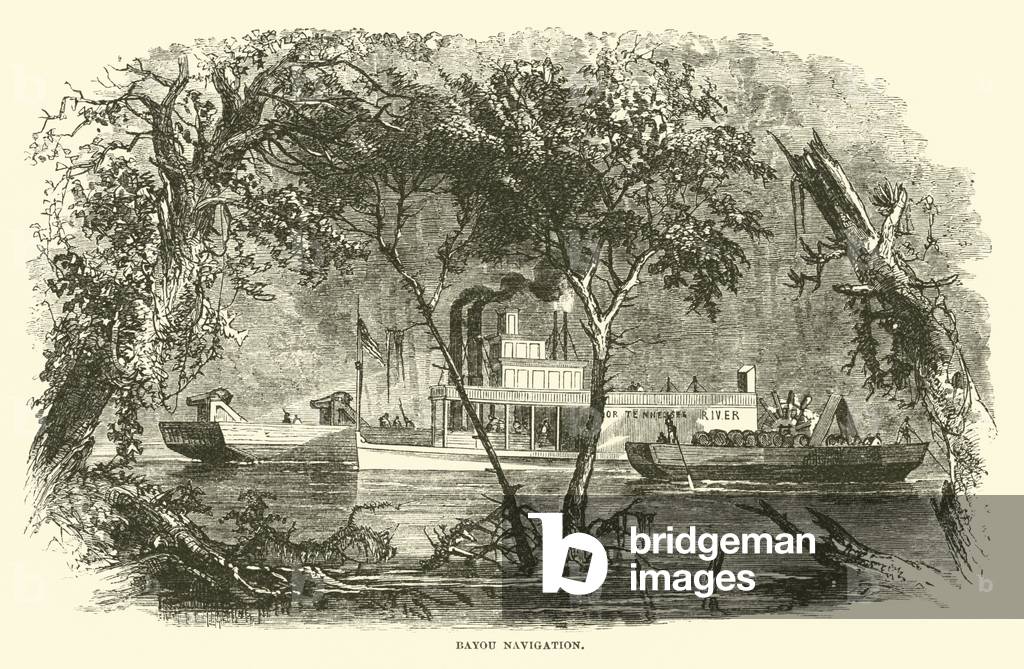 Bayou Navigation, March 1863 (engraving)
