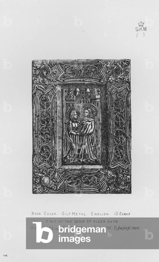 Victoria And Albert Museum: Book Cover, gilt metal, English, 15th century (engraving)