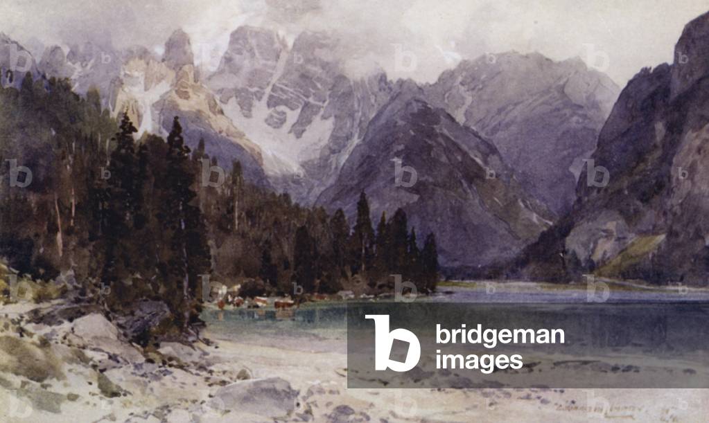 Cristallo, from the Durren See (colour litho)