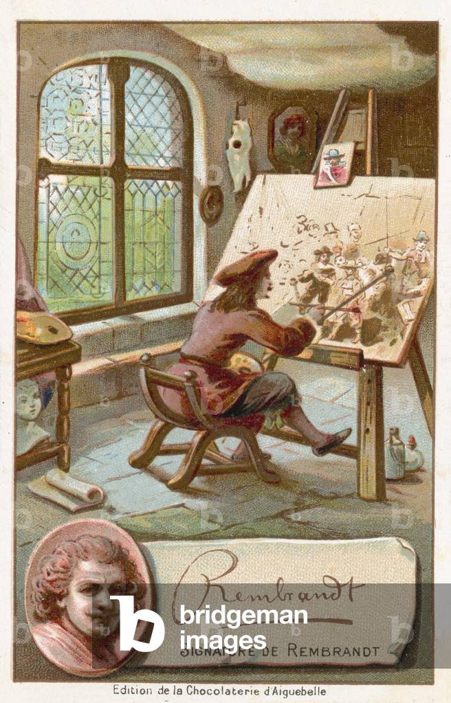 Rembrandt van Rijn, Dutch artist (chromolitho)