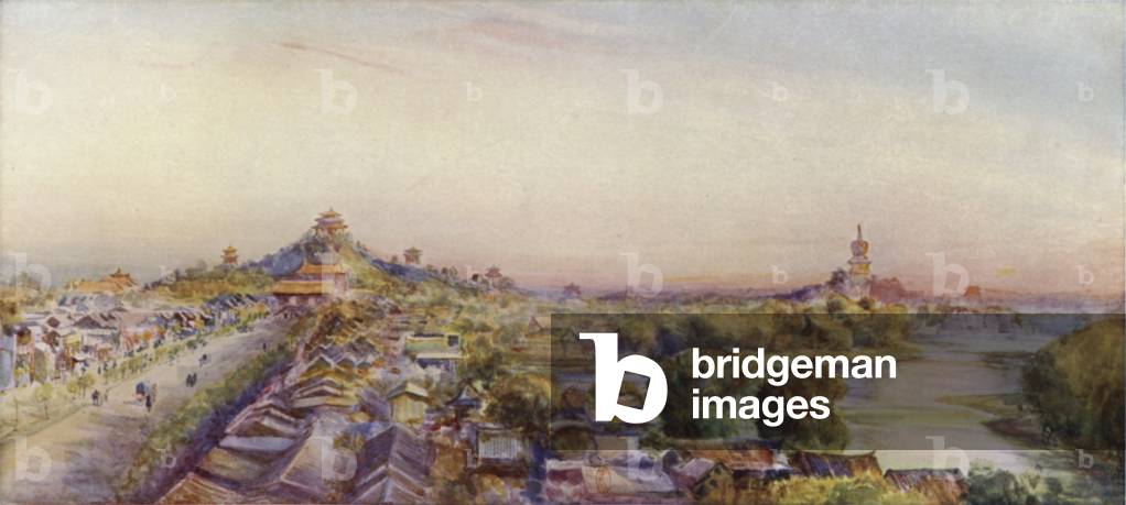 Peking, Seen from the Drum Tower (colour litho)