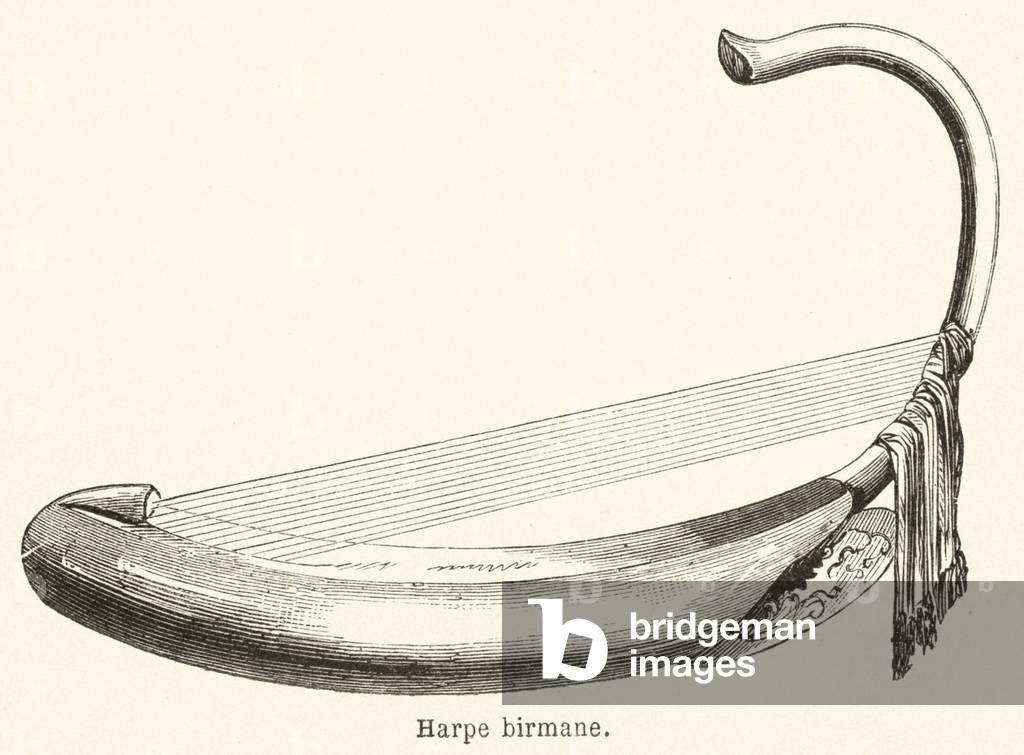 Harpe birmane (engraving)