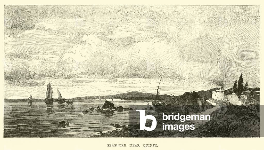 Seashore near Quinto (engraving)