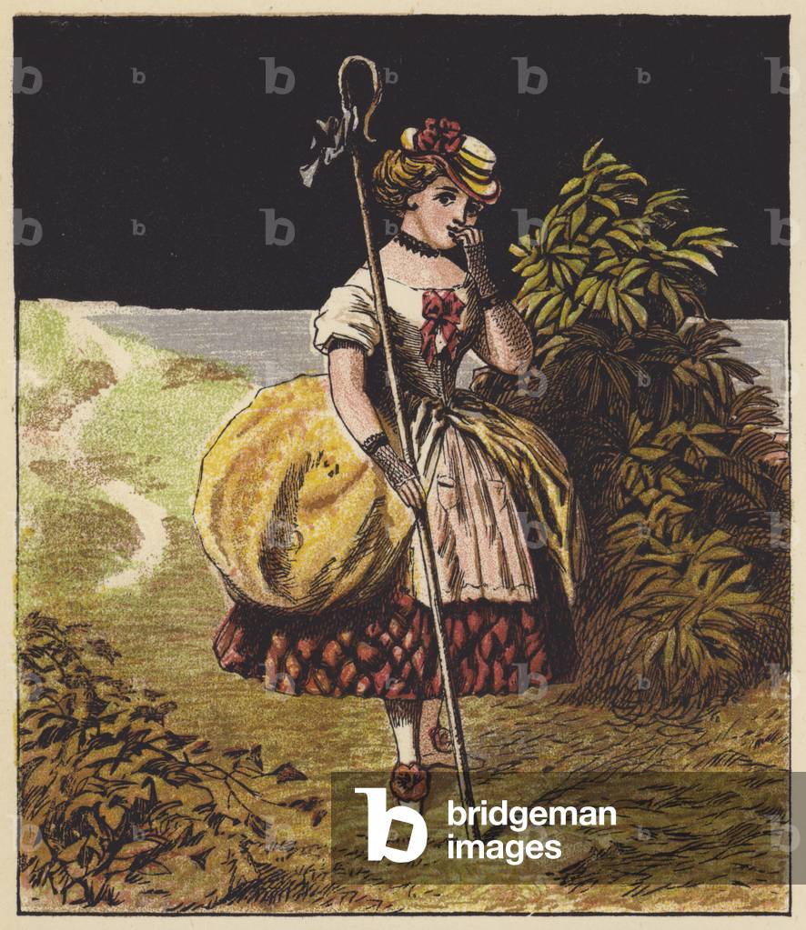 Little Bo Peep (colour litho)