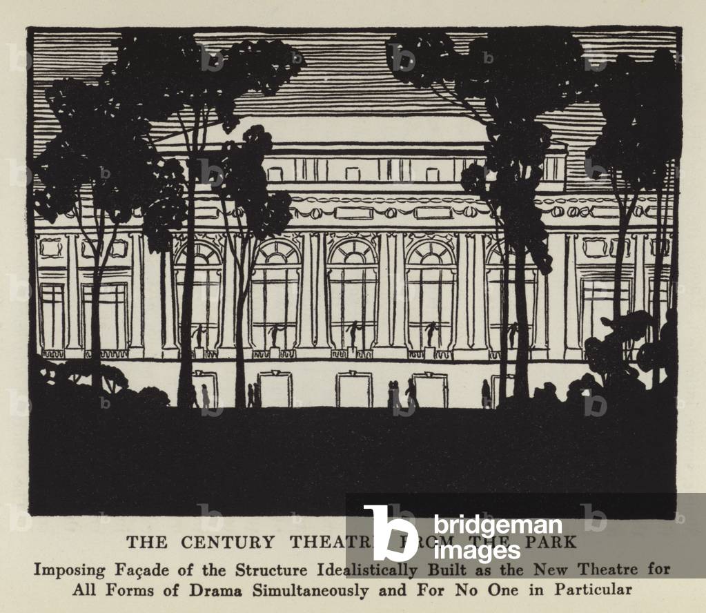 The Century Theatre from the Park (litho)