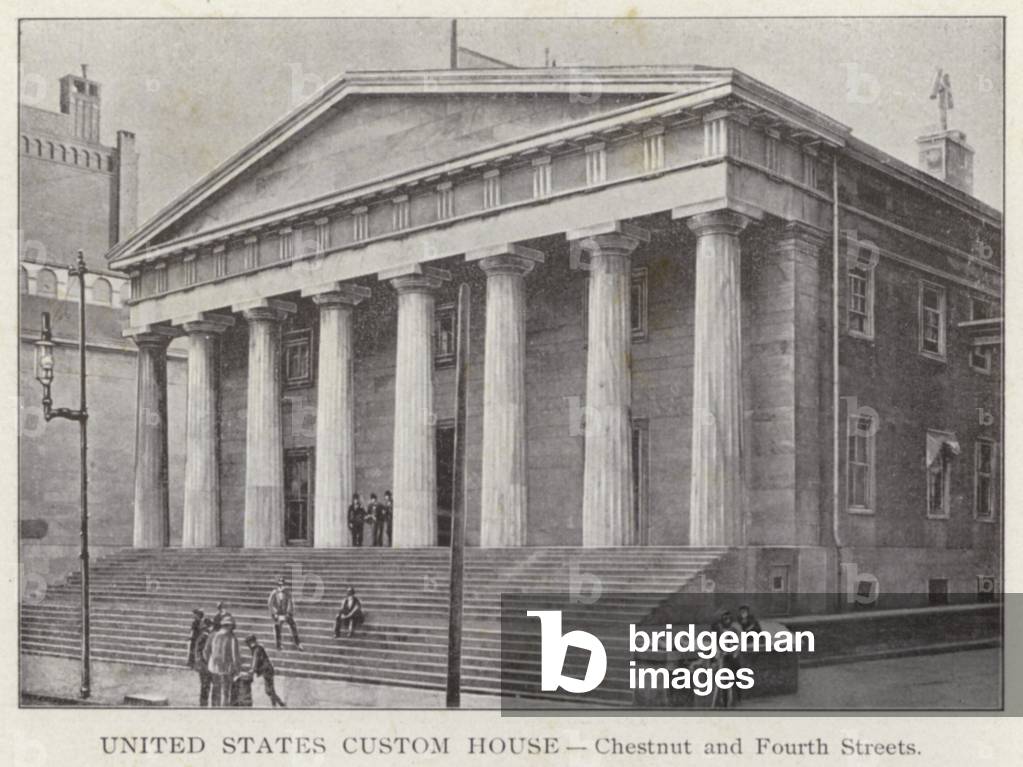 Philadelphia: United States Custom House, Chestnut and Fourth Streets (b/w photo)