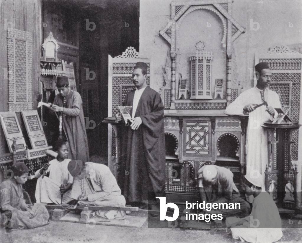 Egypt: A Mushrebieh Workshop (b/w photo)