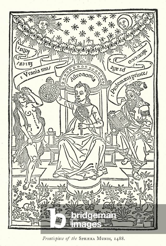 Frontispiece of the Sphaera Mundi, 1488 (engraving)