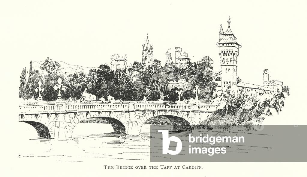 The Bridge over the Taff at Cardiff (engraving)