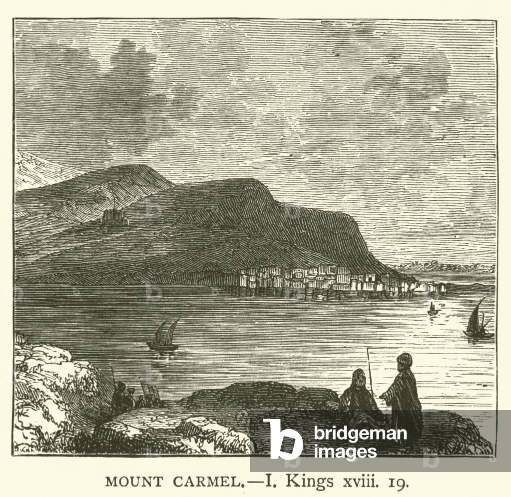 Mount Carmel, I, Kings xviii, 19 (engraving)