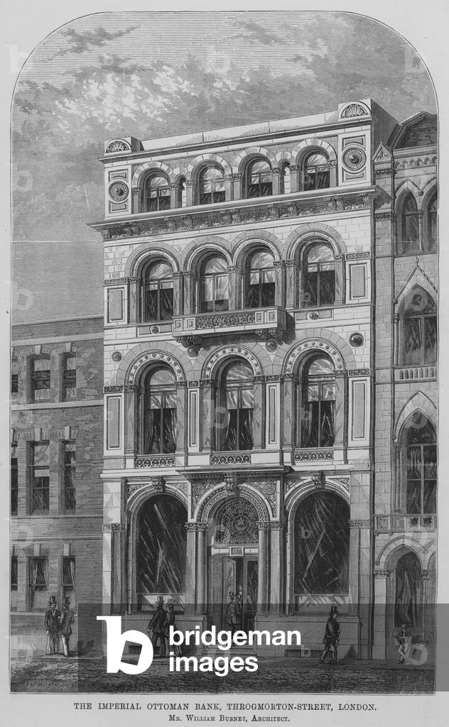 The Imperial Ottoman Bank, Throgmorton Street, London (engraving)