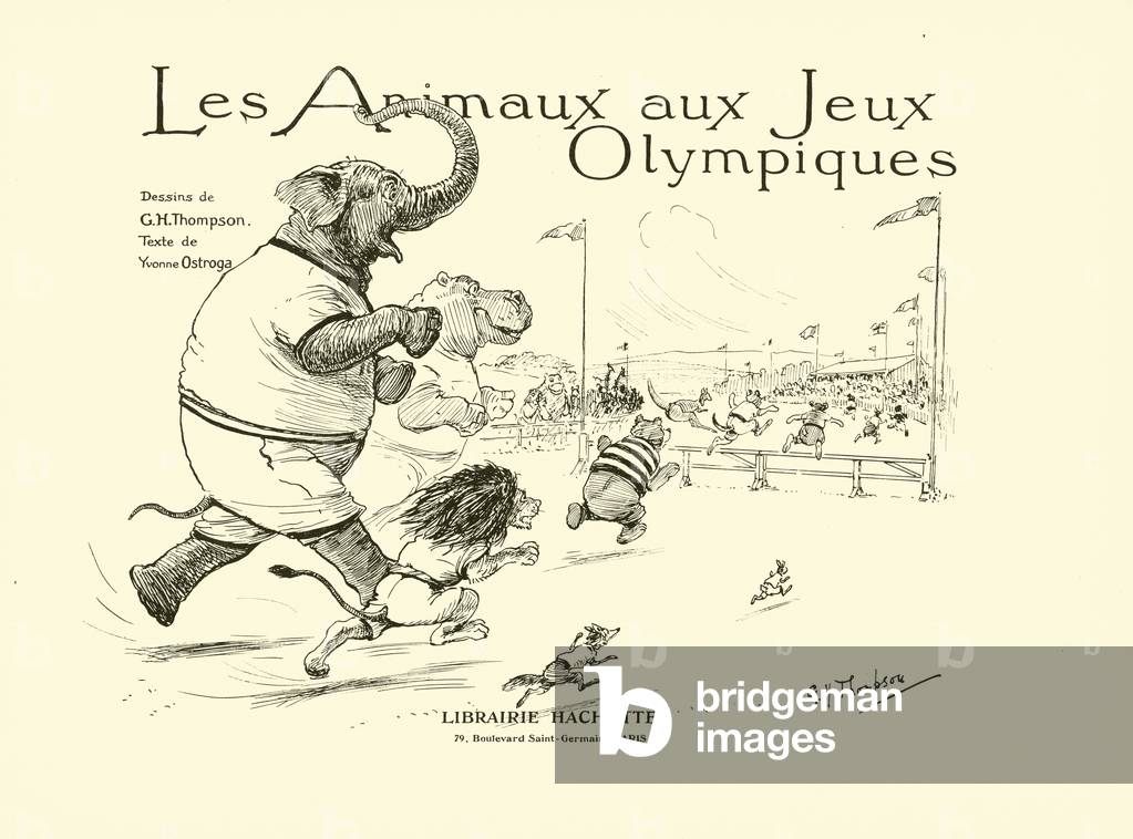 Title page of Les Animaux au Jeux Olympiques (litho)